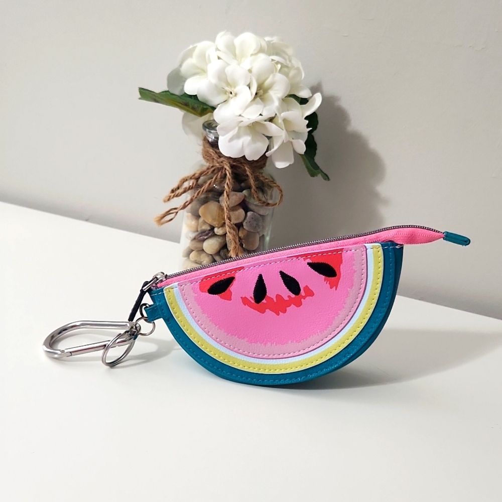 Vera Bradley Fruit Grove Watermelon Zipper Coin Purse Charm